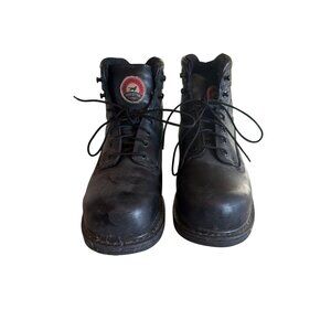 Red Wing Shoes Irish Setter Mens Black Leather Work Boots Size 9.5 D ASTM F2413-